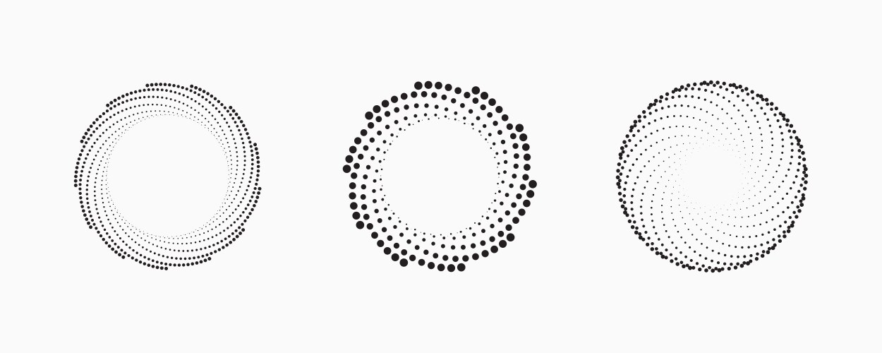 Halftone dots circle frame logo emblem design Vector Image