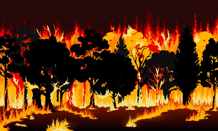 Forest fire Royalty Free Vector Image - VectorStock