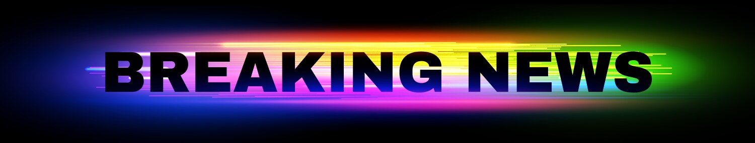 Breaking news liquid color neon sign with light vector image