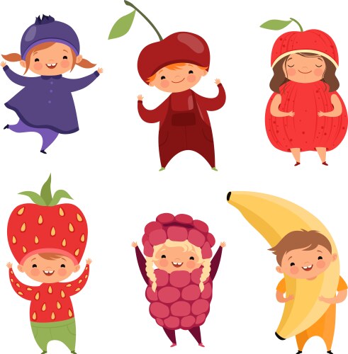 fruits costumes carnival clothes for children vector image