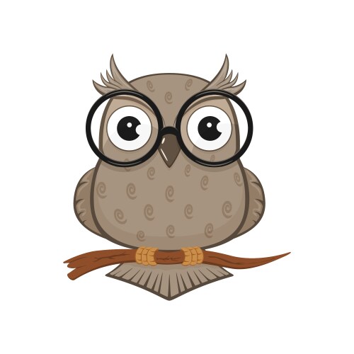 Cute baby owl with glasses and pointer – Royalty-Free Vector | VectorStock
