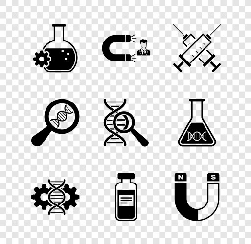 Set bioengineering customer attracting crossed vector image