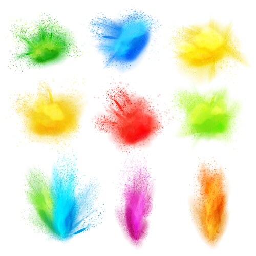 Color paint splashes gradient font Royalty Free Vector Image