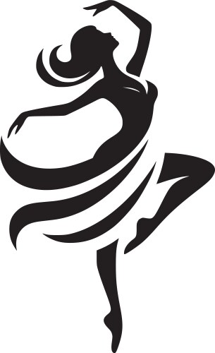 Dancer Silhouette - Elegant Pose Vector Image