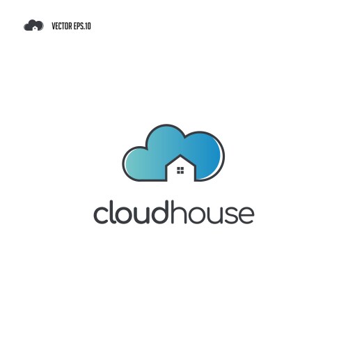 Cloud computing logo info emblems Royalty Free Vector Image