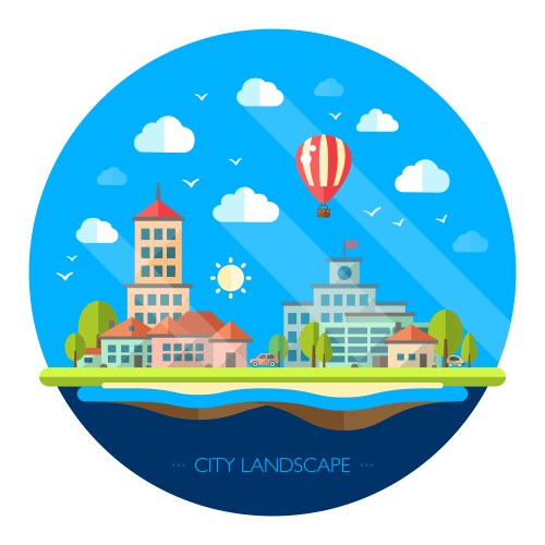 Flat modern design of cityscape Royalty Free Vector Image