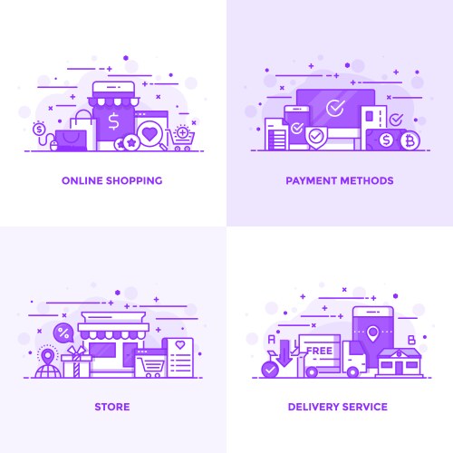 Flat modern design online shopping Royalty Free Vector Image