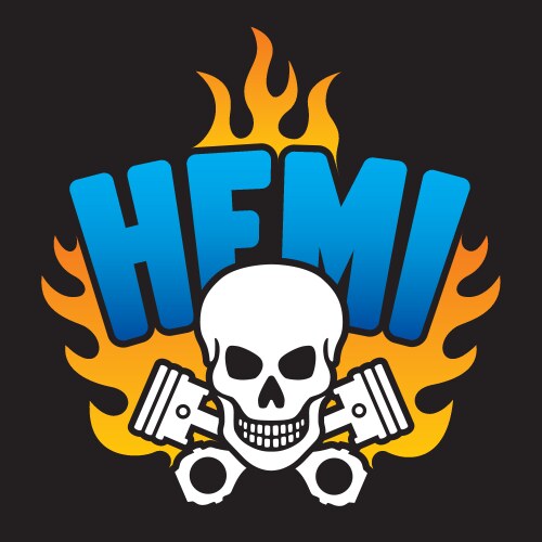 hemi skull and pistons vector image vector image