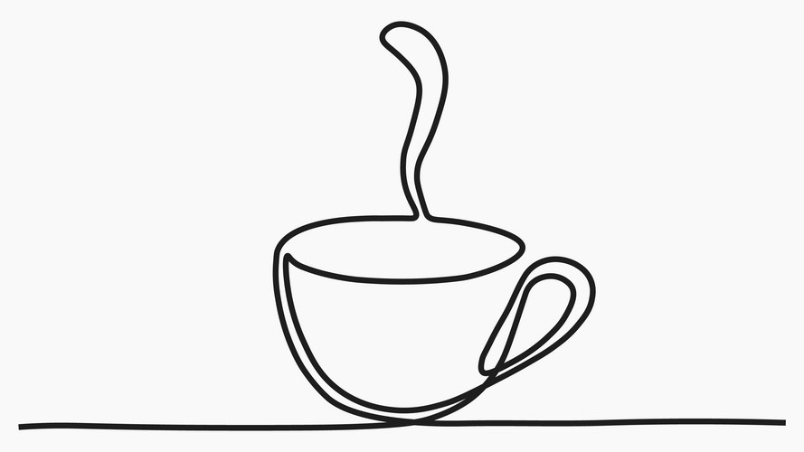 Single Line Coffee Cup with Steam Vector Image