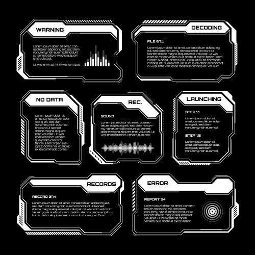 White futuristic hud ui elements sci-fi user Vector Image
