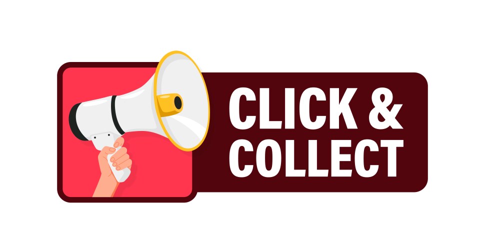 Click and collect hand hold megaphone speaker vector image