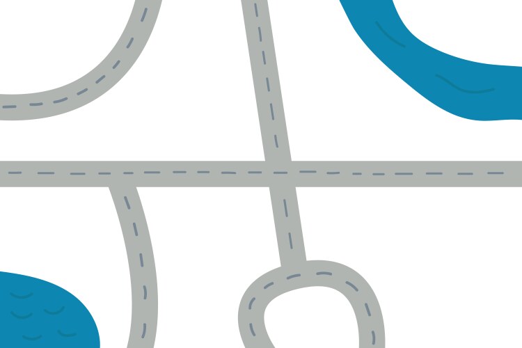 Empty Ribers Empty map with roads and rivers Royalty Free Vector Image