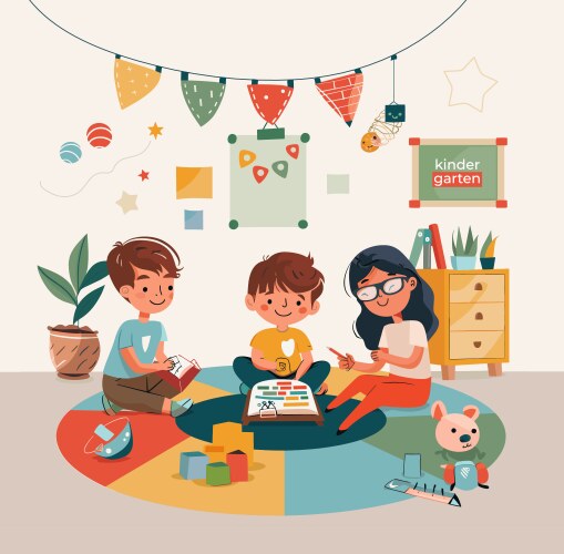 Kindergarten Preschool Education Royalty Free Vector Image Kindergarten Preschool Education Royalty Free Vector Image