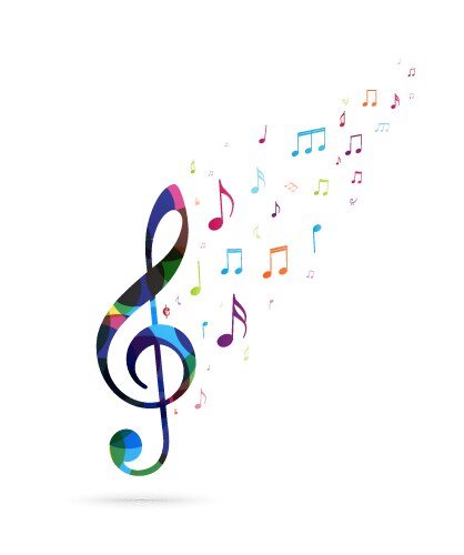 colorful music notes background vector image