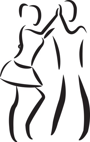 Salsa Dancing Couple Silhouette Vector Image