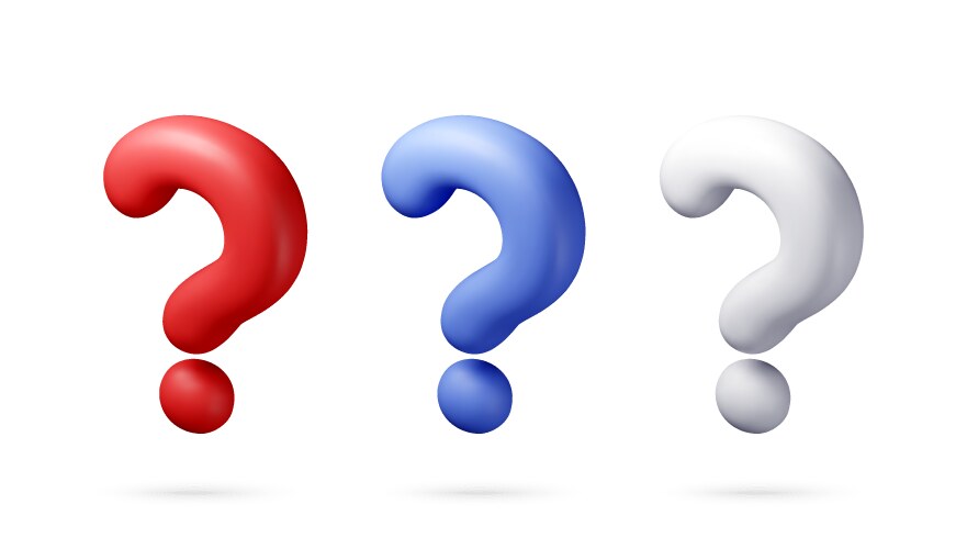 3d red question mark isolated Royalty Free Vector Image