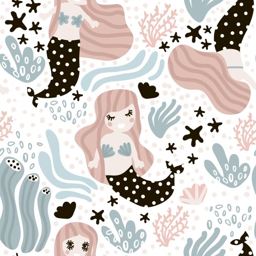 Mermaid Pattern Vector Mermaid Elements Vector Images (over 4,800)