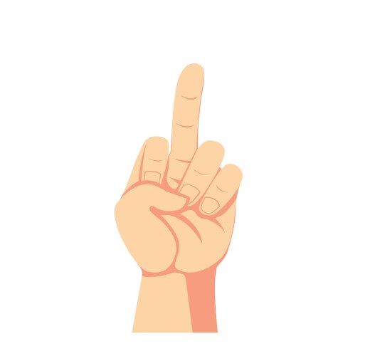Human hand with middle finger up symbol for angry Vector Image