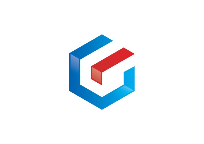 Cube 3d shape polygon logo Royalty Free Vector Image