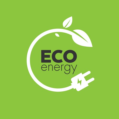 eco-energy icon on green background vector image