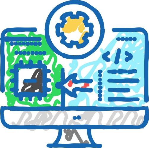 Microcontroller programming electronics icon vector image
