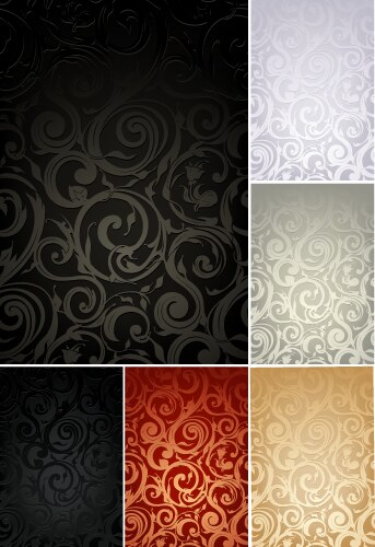 Seamless wallpaper pattern set of six colors Vector Image