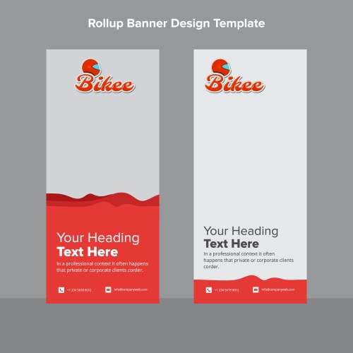 Red Wave Roll-Up Banner Vector Image