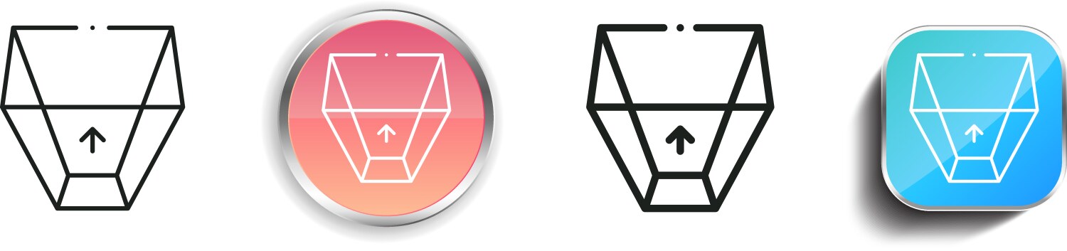Field of view icon thin linear regular and button vector image