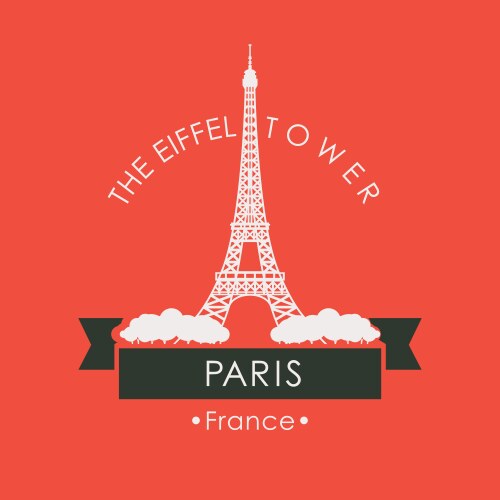 travel banner with eiffel tower in paris france vector image