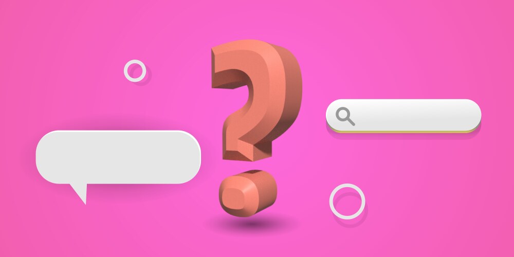 3d question mark with research and blank bubble vector image