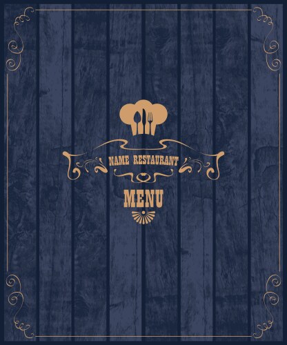 Restaurant menu design on wood background Vector Image