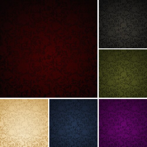 Seamless wallpaper pattern set of six colors Vector Image