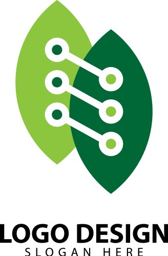 Leaf tech logo design nature symbol icon Vector Image