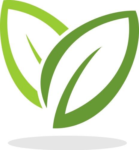 Green leaf organic round business logo Royalty Free Vector