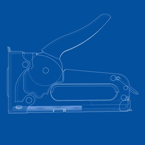 Outline construction stapler Royalty Free Vector Image