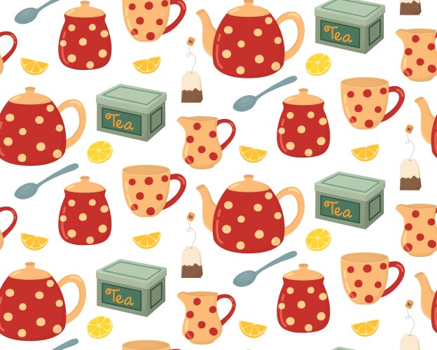 Pattern Vector Tea Tea pattern lemon Vector Images & Graphics for Commercial Use | VectorStock