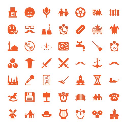 100 old icons (36776702) – Free Vector | VectorStock