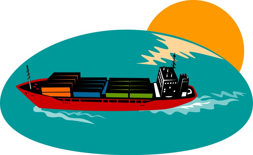 Container ship cargo boat Vector Image