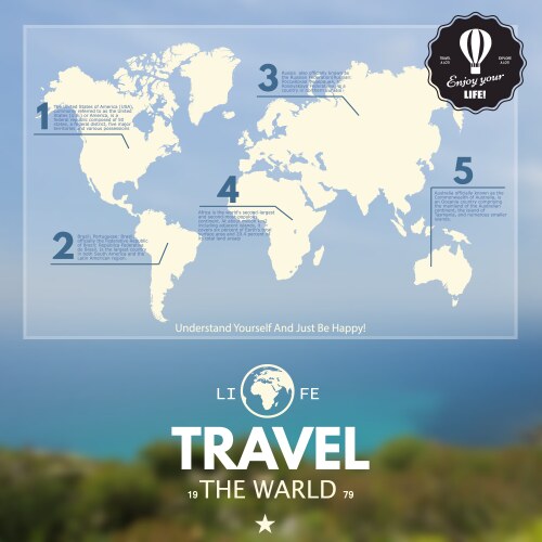World map infographics design template Royalty Free Vector