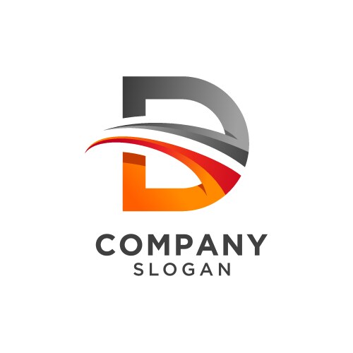 Letter d diamond logo design Royalty Free Vector Image