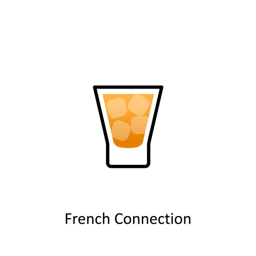 french connection cocktail icon in flat style vector image