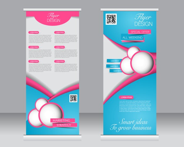 Roll-Up Banner Stand Vector Image