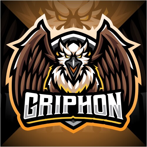 Gryphon esport mascot logo design Vector Image