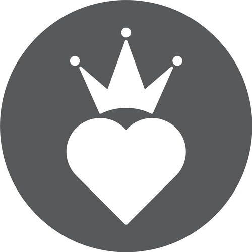 Heart crown icon trendy flat style design isolated Vector Image