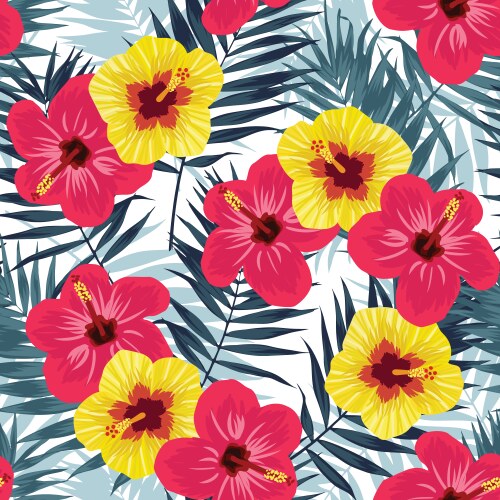 Tropical Palm Floral Pattern Vector Image