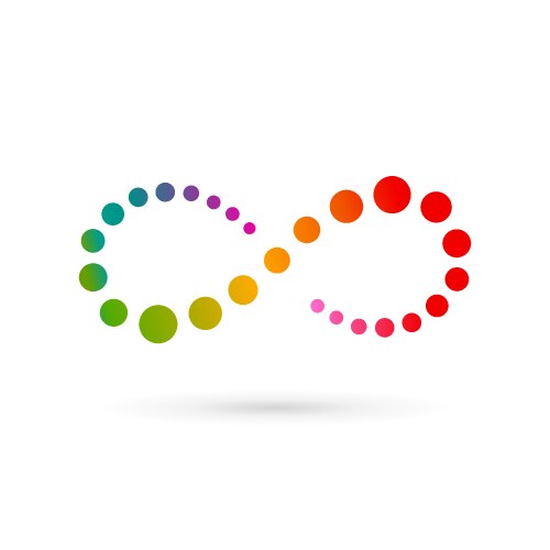 Neurodiversity symbol rainbow infinity loop Vector Image