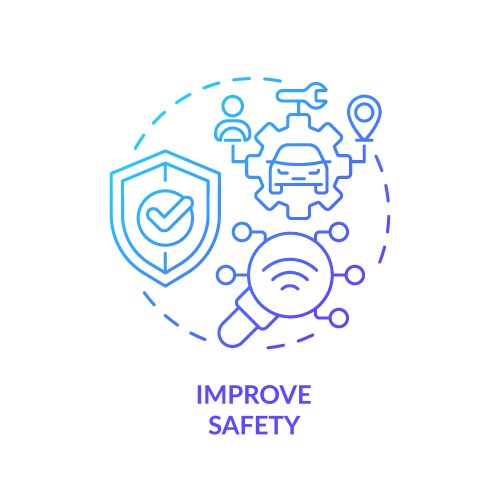 safety improve blue gradient concept icon vector