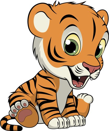 little funny tiger vector image