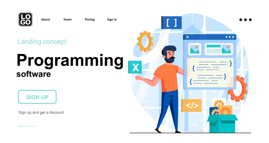 programming software web concept developer vector