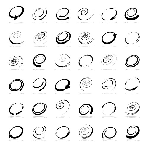 Spiral design elements Royalty Free Vector Image